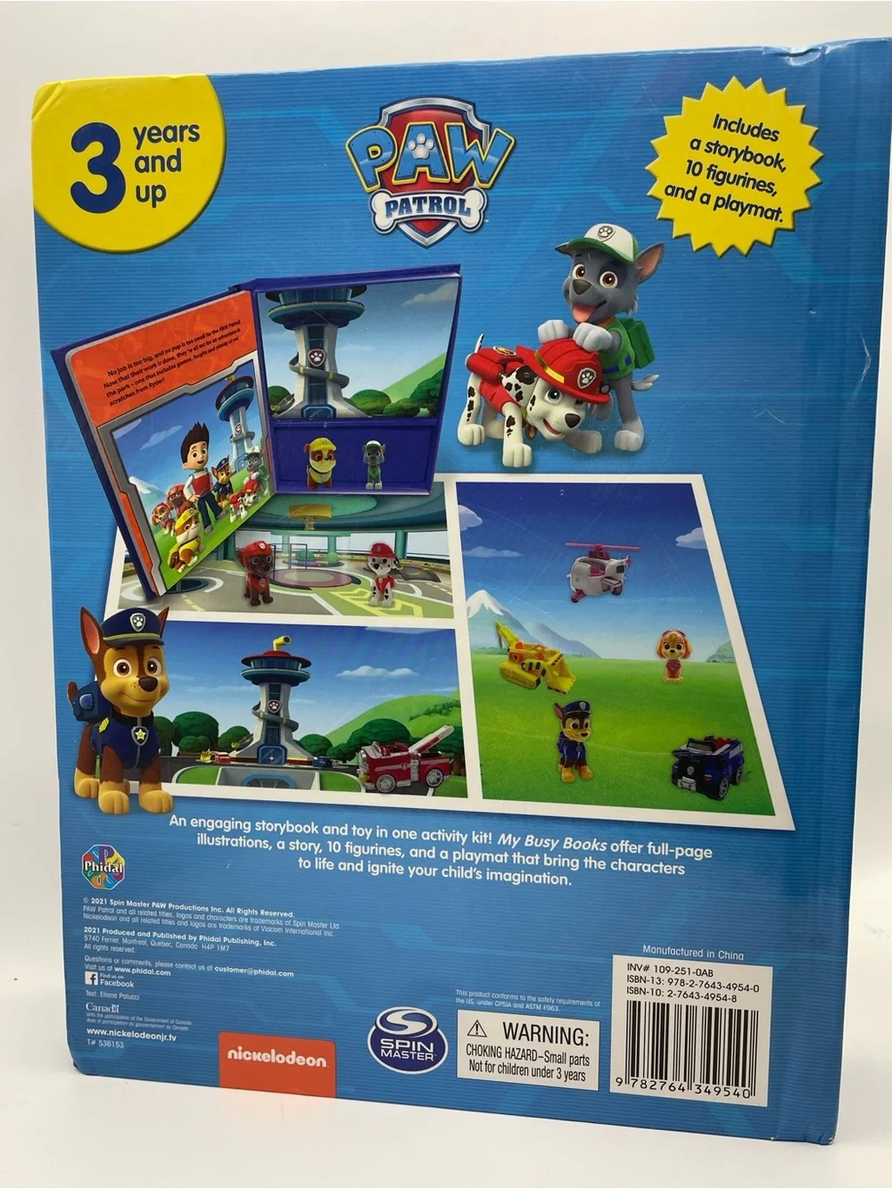 Paw Patrol My Busy Books: Storybook, figurines, & playmat (Missing two figures)
